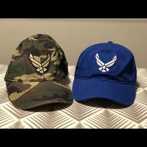 NWOT Airforce Caps- Blue & Camouflage